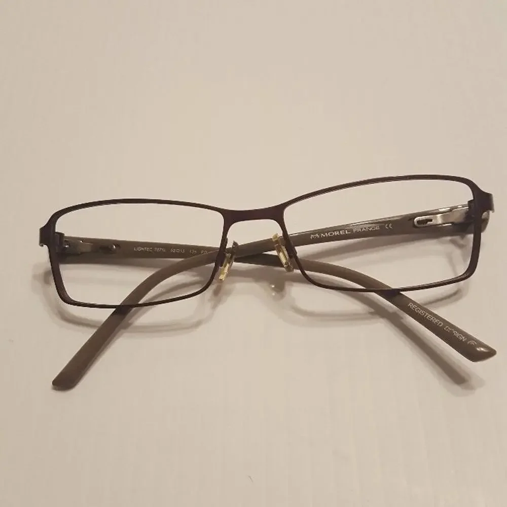LIGHTEC BY MOREL 7071L PLUM METAL FRAME EYEGLASSES 52X15X135